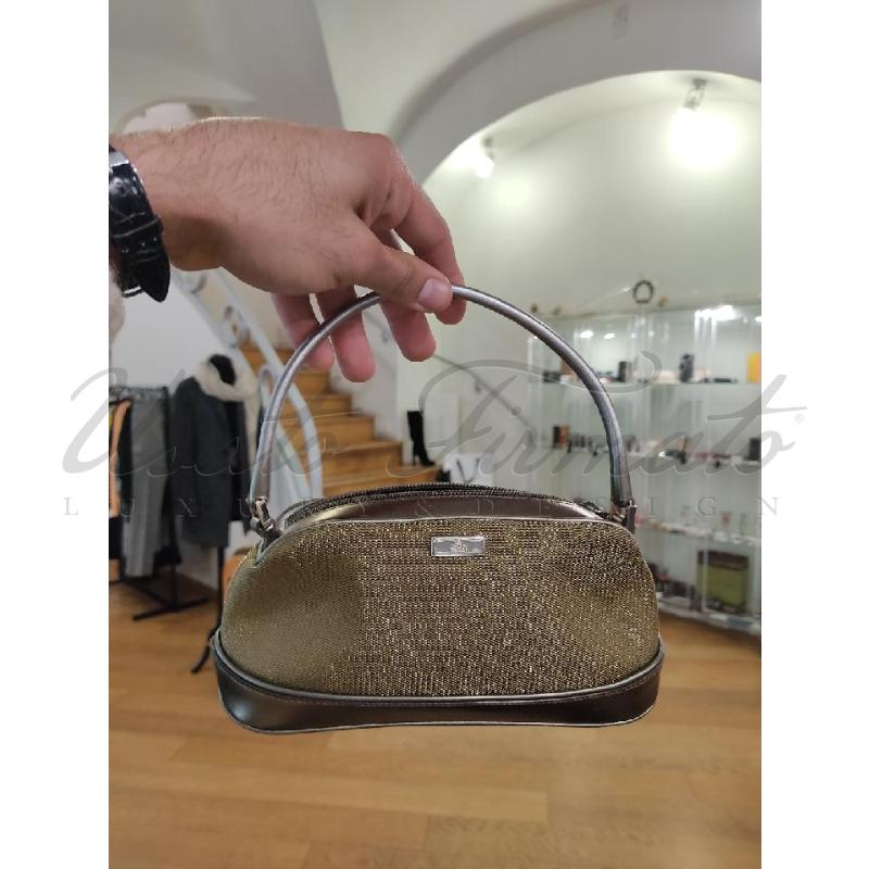 BORSA GUCCI ORO TELA PROFILO PELLE 03911330203569 | Mercatino dell'Usato Roma parioli 4