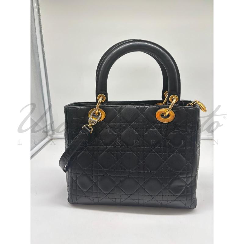 BORSA LADY DIOR PELLE NERA CANNAGE COD MA 0927 | Mercatino dell'Usato Roma parioli 2