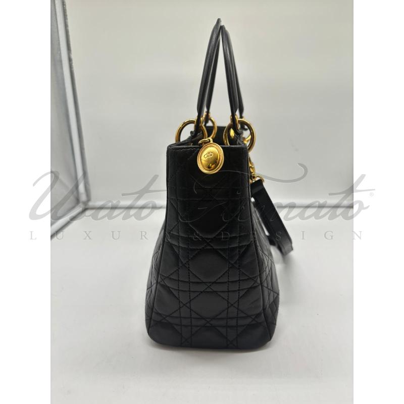 BORSA LADY DIOR PELLE NERA CANNAGE COD MA 0927 | Mercatino dell'Usato Roma parioli 3