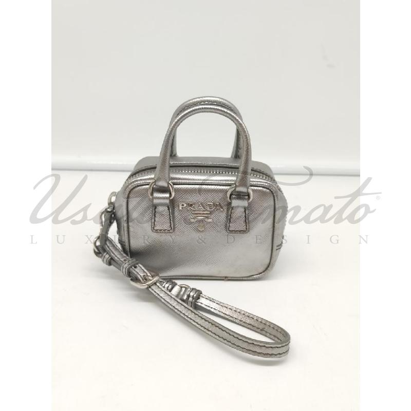 BORSA MICRO BAG PRADA GALLERIA GRIGIO SILVER  | Mercatino dell'Usato Roma parioli 1