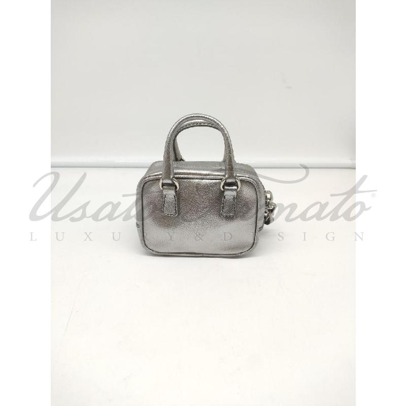 BORSA MICRO BAG PRADA GALLERIA GRIGIO SILVER  | Mercatino dell'Usato Roma parioli 3