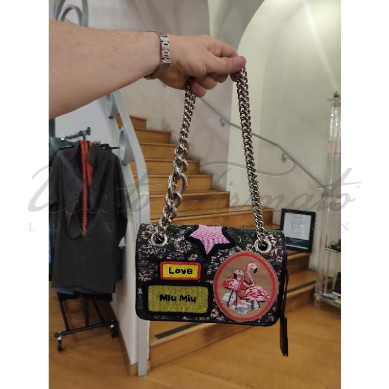 BORSA MIU MIU NERA RICAMATA PERLINE | Mercatino dell'Usato Roma parioli 5