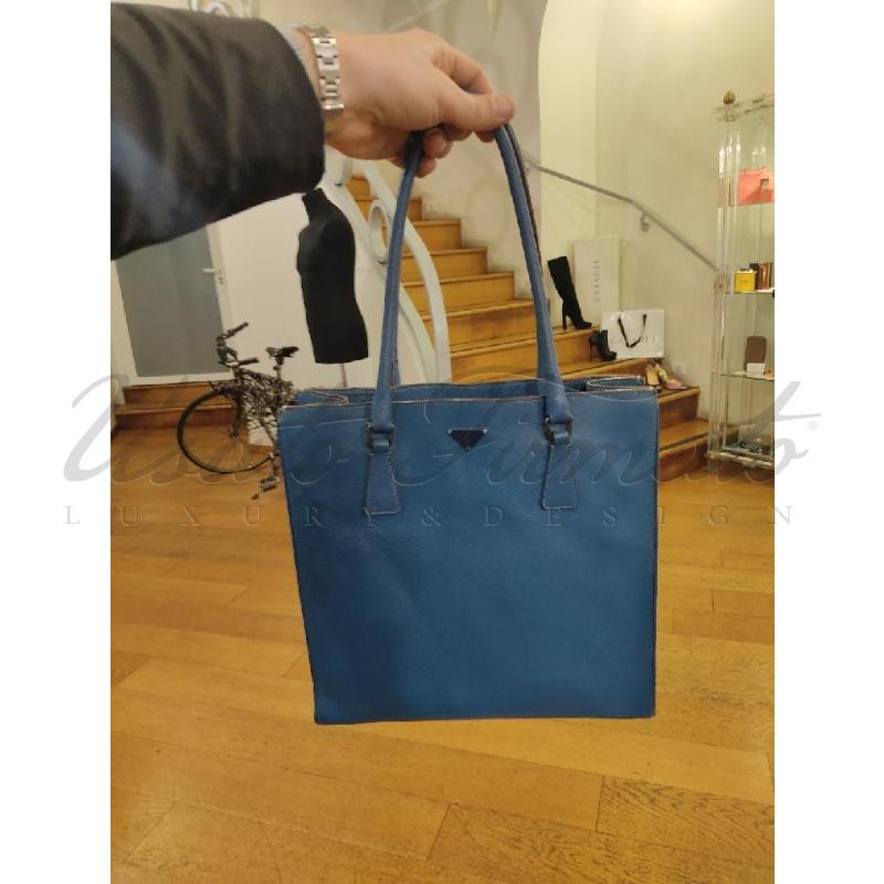 BORSA PRADA CELESTE SAFFIANO  | Mercatino dell'Usato Roma parioli 5
