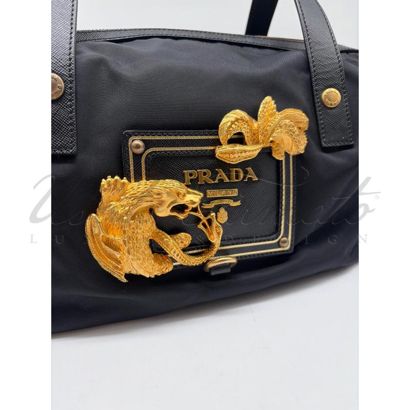 BORSA PRADA NERA NYLON SAFFIANO  | Mercatino dell'Usato Roma parioli 3