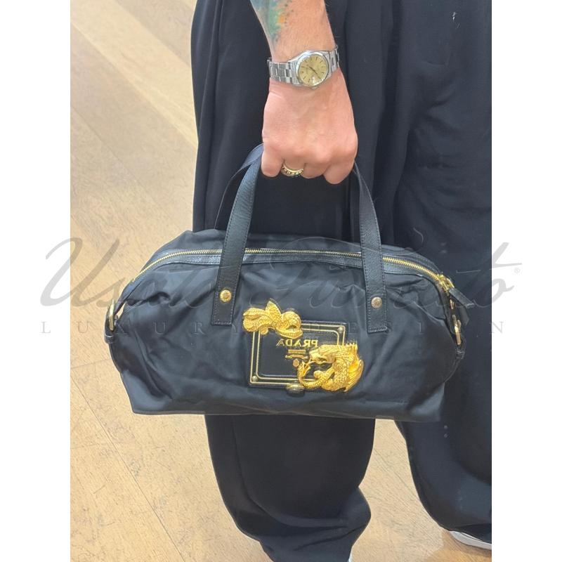 BORSA PRADA NERA NYLON SAFFIANO  | Mercatino dell'Usato Roma parioli 5