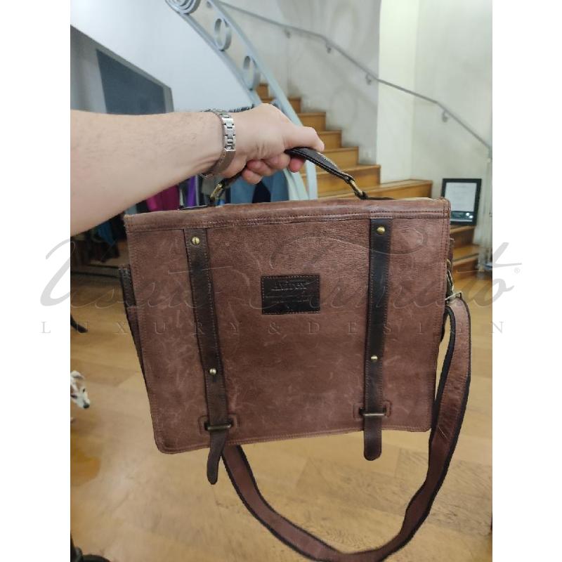 BORSA UOMO AVIREX PELLE MARRONE CARTELLA | Mercatino dell'Usato Roma parioli 4