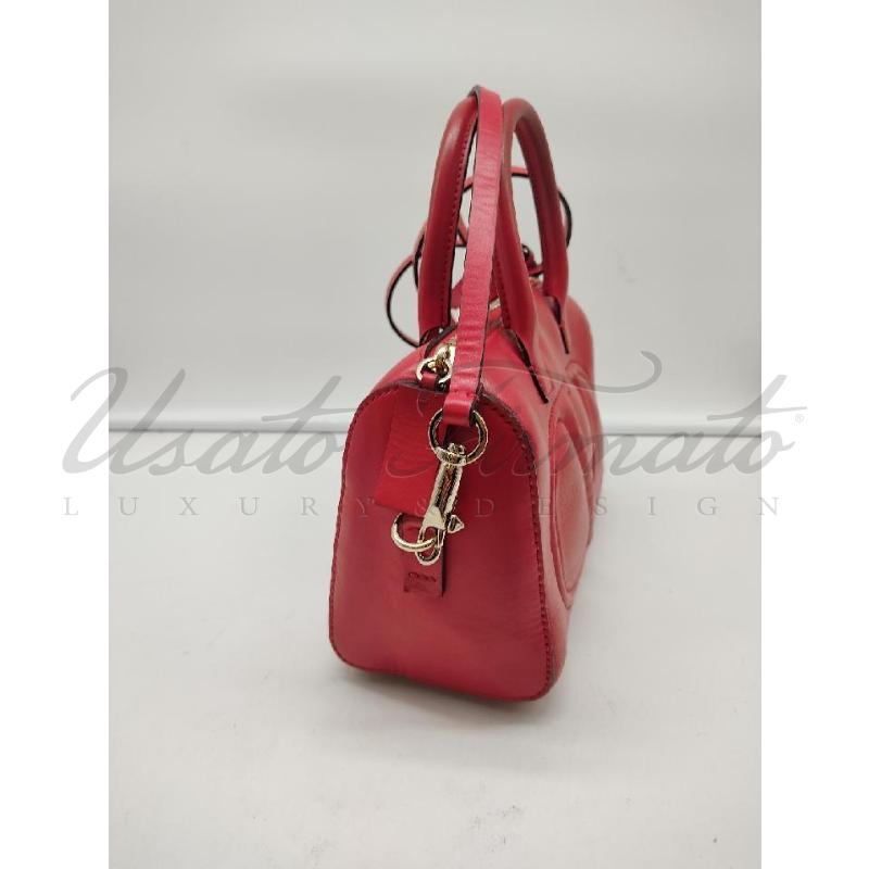 BORSA VALENTINO GARAVANI V LOGO BOSTON ROSSA PELLE  | Mercatino dell'Usato Roma parioli 2