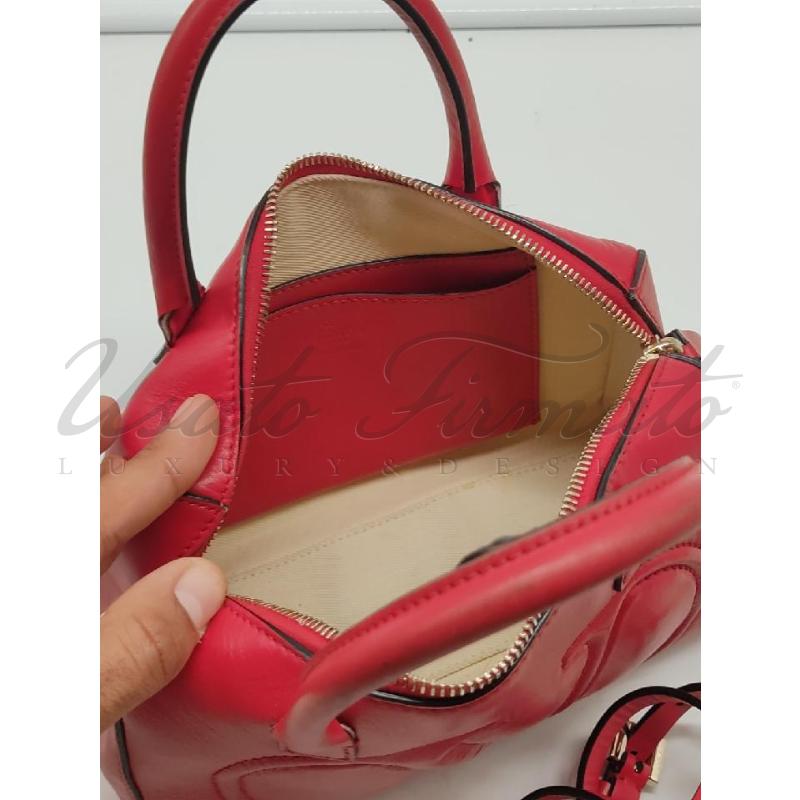 BORSA VALENTINO GARAVANI V LOGO BOSTON ROSSA PELLE  | Mercatino dell'Usato Roma parioli 5