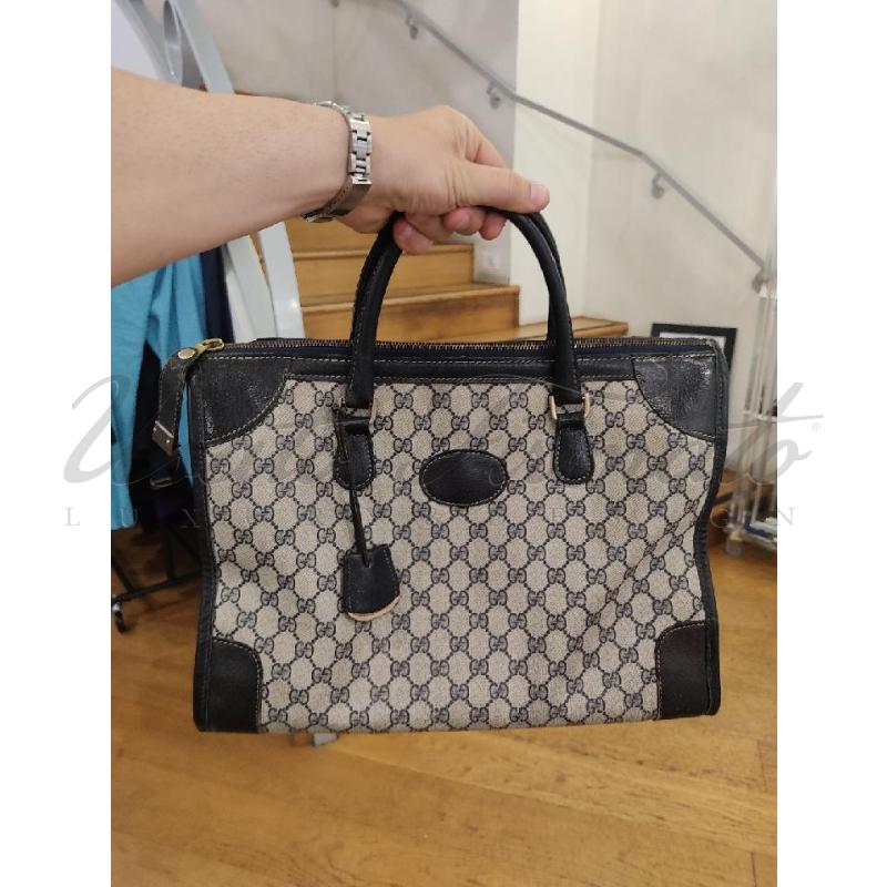 BORSONE GUCCI VINTAGE PELLE BLU | Mercatino dell'Usato Roma parioli 4