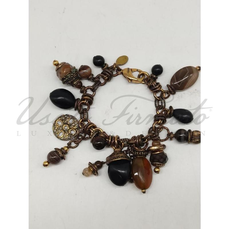 BRACCIALE ALCOZER PIETRE PENDENTI RUGGINE | Mercatino dell'Usato Roma parioli 1