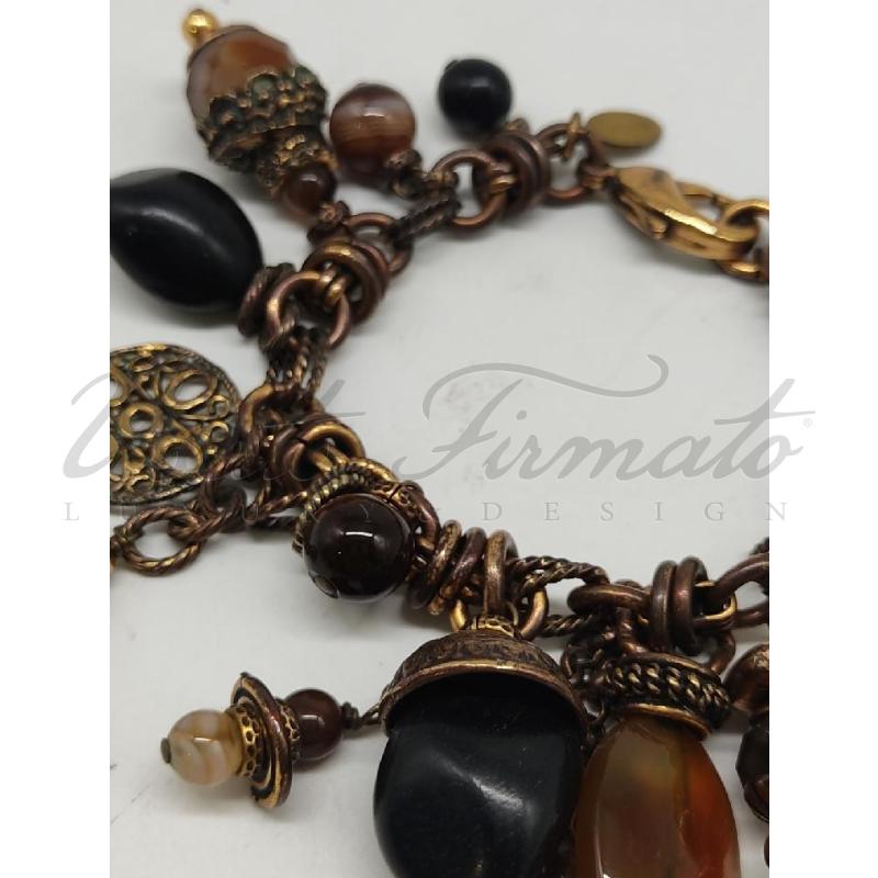 BRACCIALE ALCOZER PIETRE PENDENTI RUGGINE | Mercatino dell'Usato Roma parioli 2