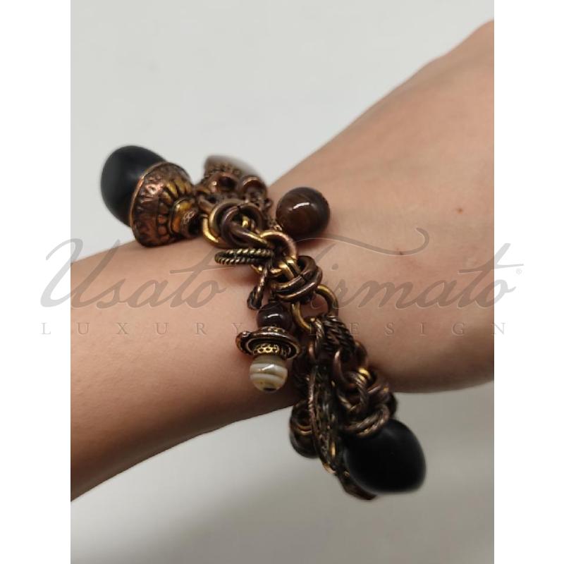BRACCIALE ALCOZER PIETRE PENDENTI RUGGINE | Mercatino dell'Usato Roma parioli 4