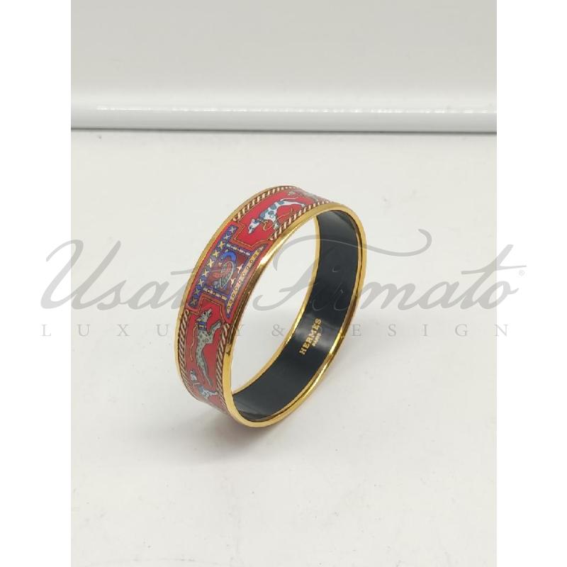 BRACCIALE HERMES RIGIDO SMALTATO ROSSO ORO  | Mercatino dell'Usato Roma parioli 1