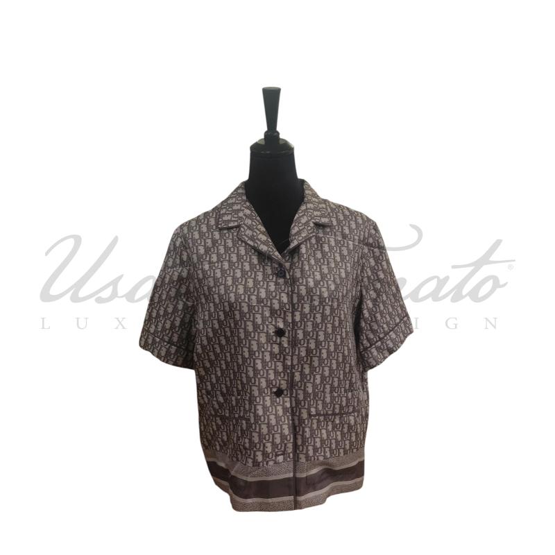CAMICIA CHRISTIAN DIOR GRIGIO OBLIQUE SETA TG. 46 | Mercatino dell'Usato Roma parioli 1