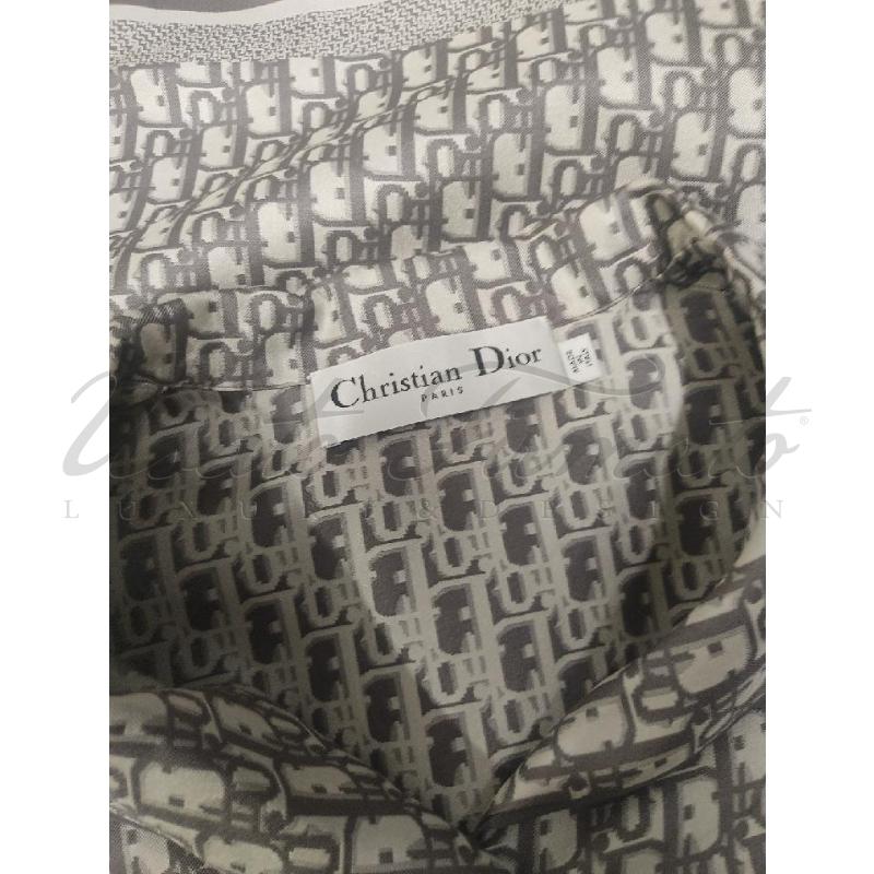 CAMICIA CHRISTIAN DIOR GRIGIO OBLIQUE SETA TG. 46 | Mercatino dell'Usato Roma parioli 4