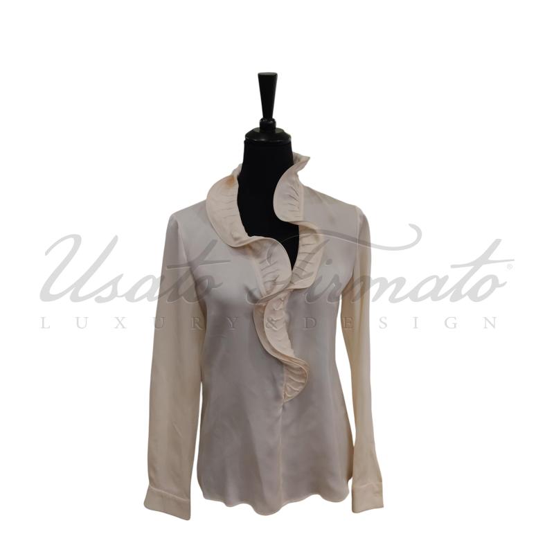 CAMICIA DONNA ARMANI COLLEZIONI BEIGE SETA TG. 42 | Mercatino dell'Usato Roma parioli 1