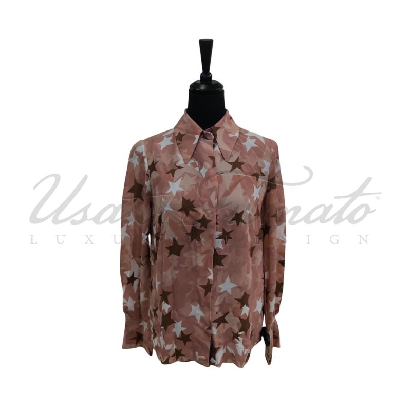CAMICIA DONNA ELISABETTA FRANCHI BEIGE STELLE TG. 42 | Mercatino dell'Usato Roma parioli 1
