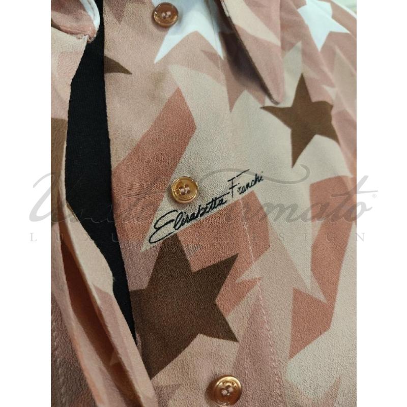 CAMICIA DONNA ELISABETTA FRANCHI BEIGE STELLE TG. 42 | Mercatino dell'Usato Roma parioli 4