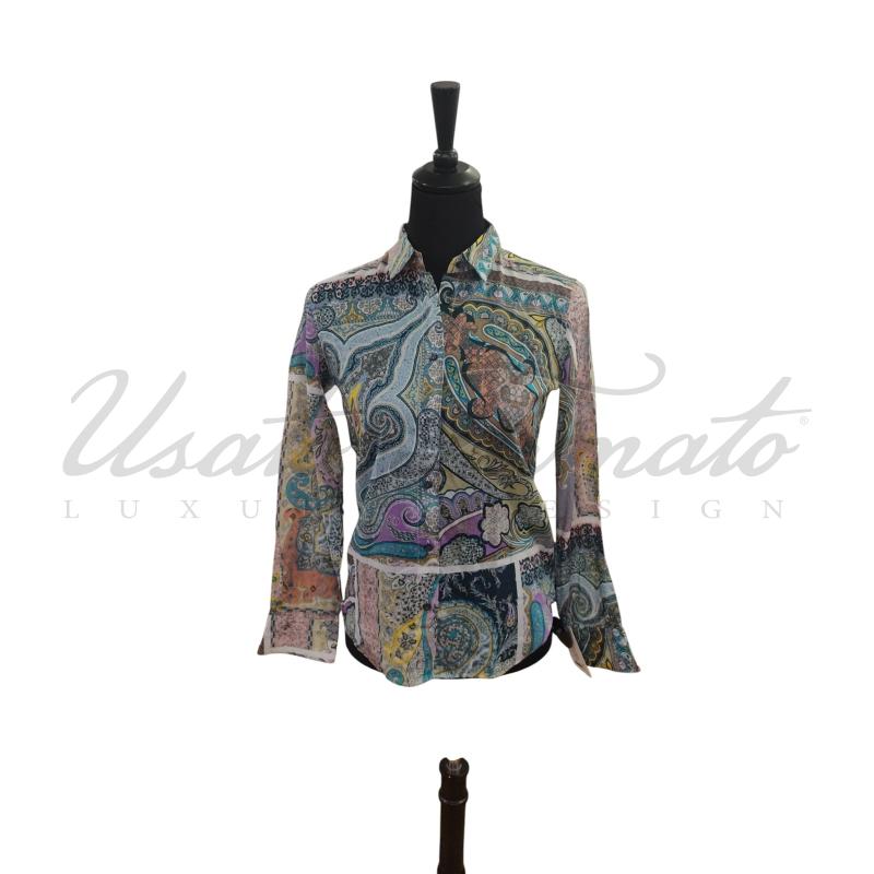 CAMICIA DONNA ETRO FANTASIA MULTICOLOR TG. 40 | Mercatino dell'Usato Roma parioli 1