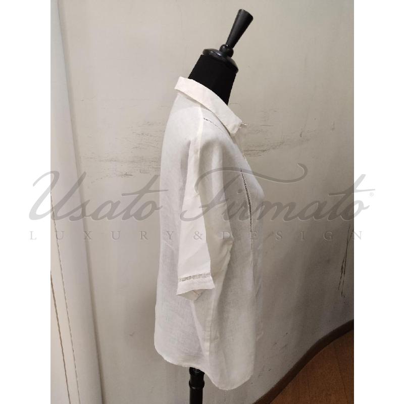 CAMICIA DONNA GENNY BIANCA LINO TG. 40 | Mercatino dell'Usato Roma parioli 2