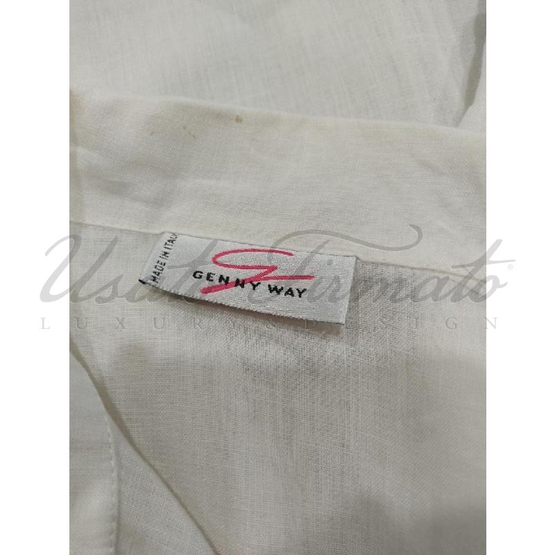 CAMICIA DONNA GENNY BIANCA LINO TG. 40 | Mercatino dell'Usato Roma parioli 4