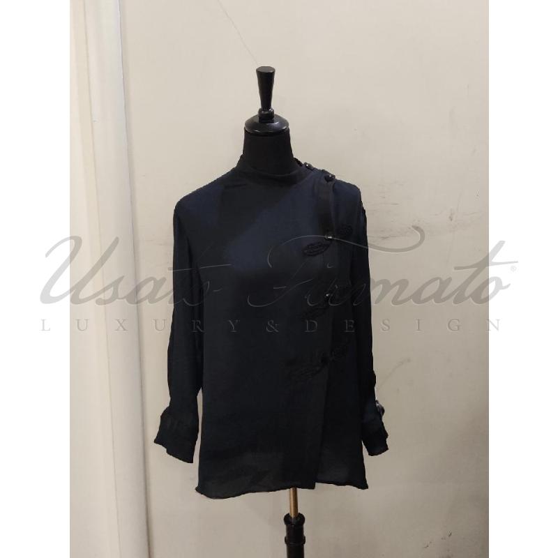 CAMICIA DONNA GIORGIO ARMANI SETA NERA TG 46 | Mercatino dell'Usato Roma parioli 1
