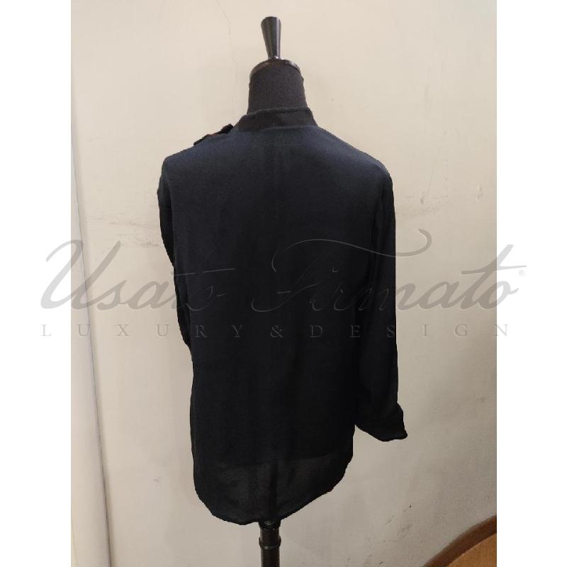 CAMICIA DONNA GIORGIO ARMANI SETA NERA TG 46 | Mercatino dell'Usato Roma parioli 3