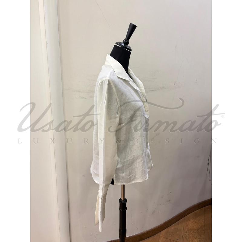 CAMICIA DONNA LORO PAINA BIANCA LINO TG. 48 | Mercatino dell'Usato Roma parioli 2