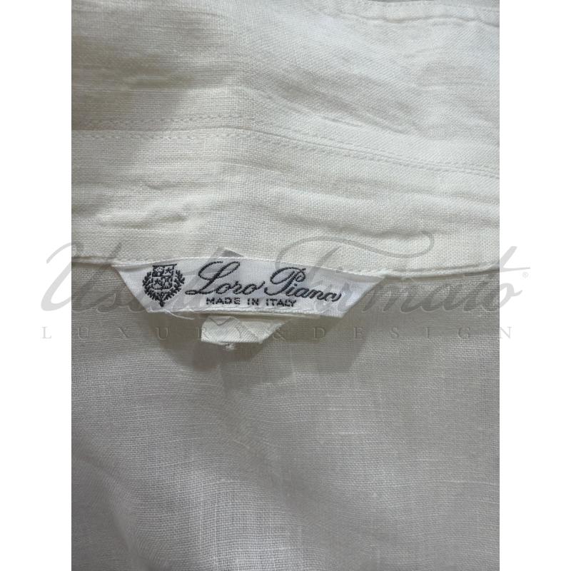 CAMICIA DONNA LORO PAINA BIANCA LINO TG. 48 | Mercatino dell'Usato Roma parioli 4