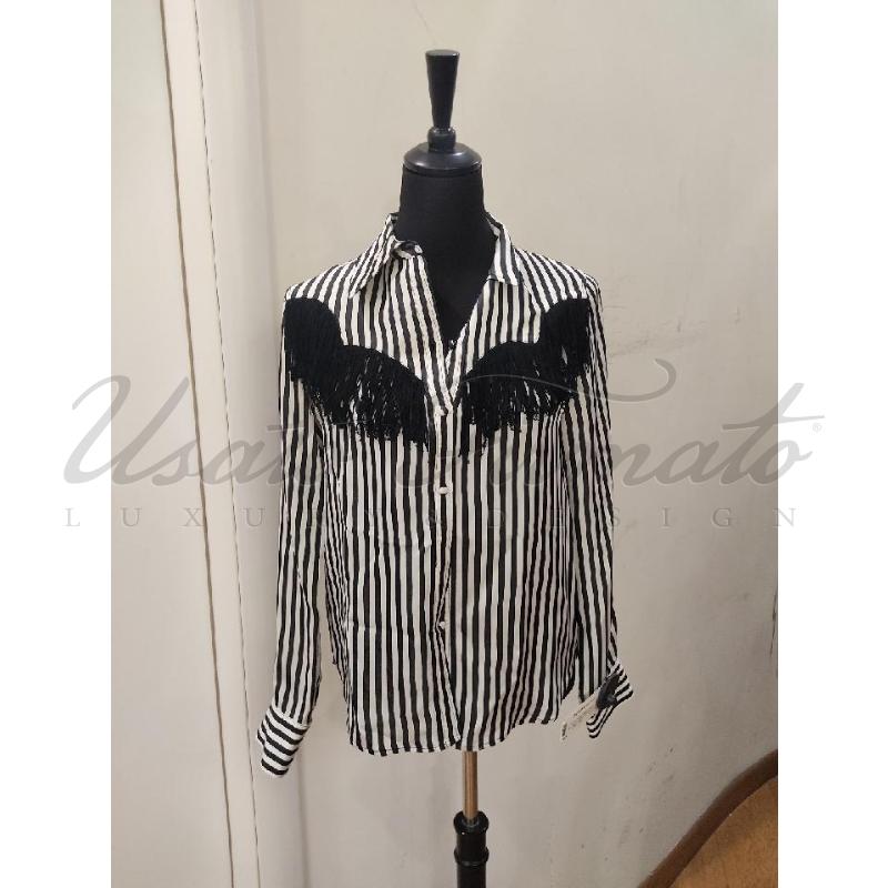 CAMICIA DONNA MARC JACOBS NERA BIANCA RIGHE TG. 6  | Mercatino dell'Usato Roma parioli 1