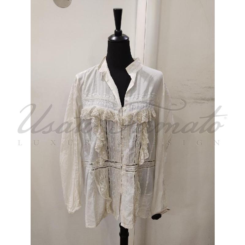 CAMICIA DONNA MARINA RINALIDI BEIGE TG M | Mercatino dell'Usato Roma parioli 1