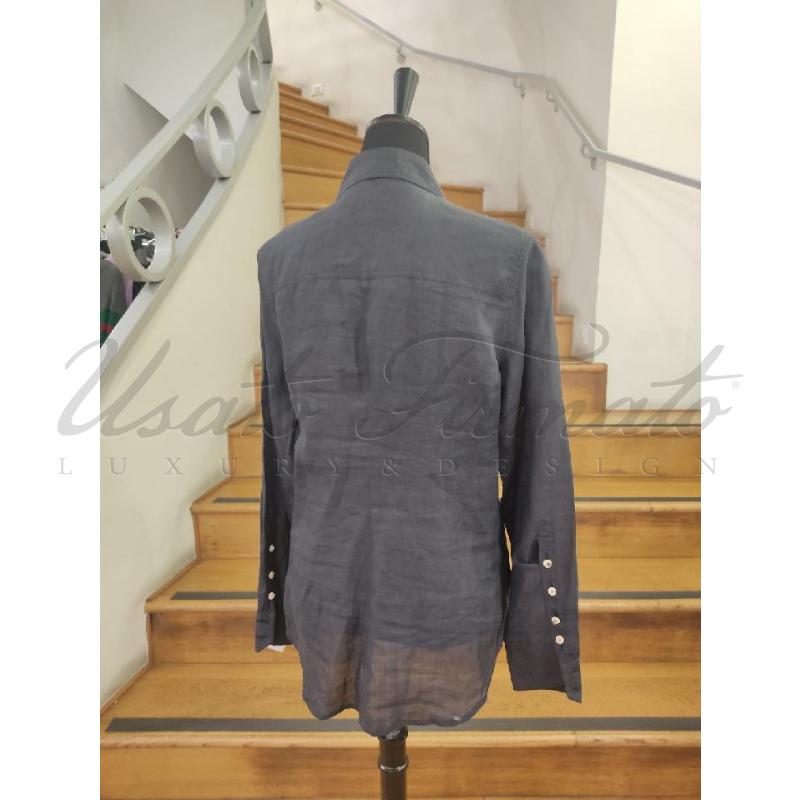 CAMICIA DONNA MILA SCHON NERA LINO LUNE TG. 48 | Mercatino dell'Usato Roma parioli 3