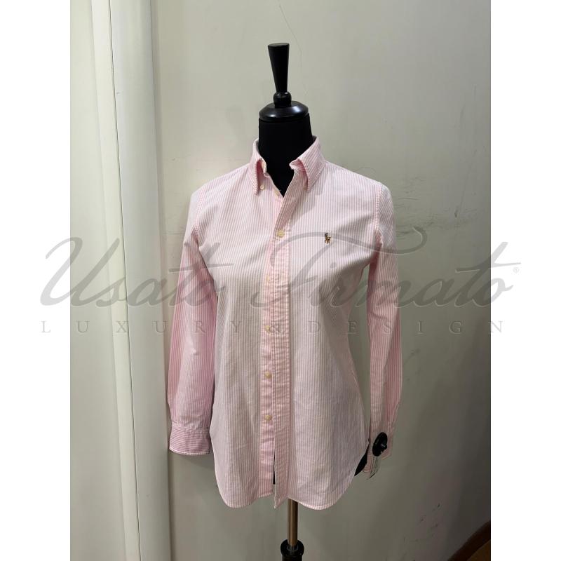 CAMICIA DONNA POLO RALPH LAUREN RIGHE ROSA TG XS | Mercatino dell'Usato Roma parioli 1
