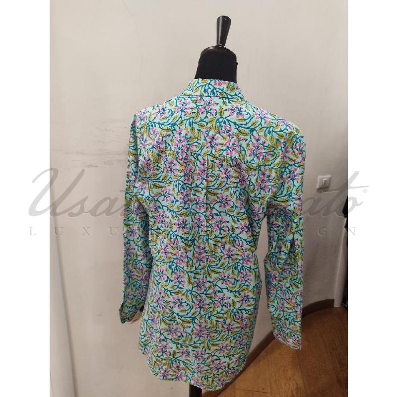 CAMICIA DONNA SAINT BARTH VERDE FIORI TG. L | Mercatino dell'Usato Roma parioli 3