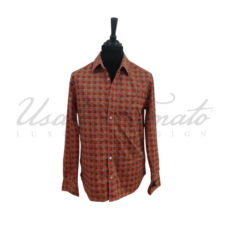 CAMICIA UOMO BURBERRY ARANCIONE LOGO TG. M | Mercatino dell'Usato Roma parioli 1