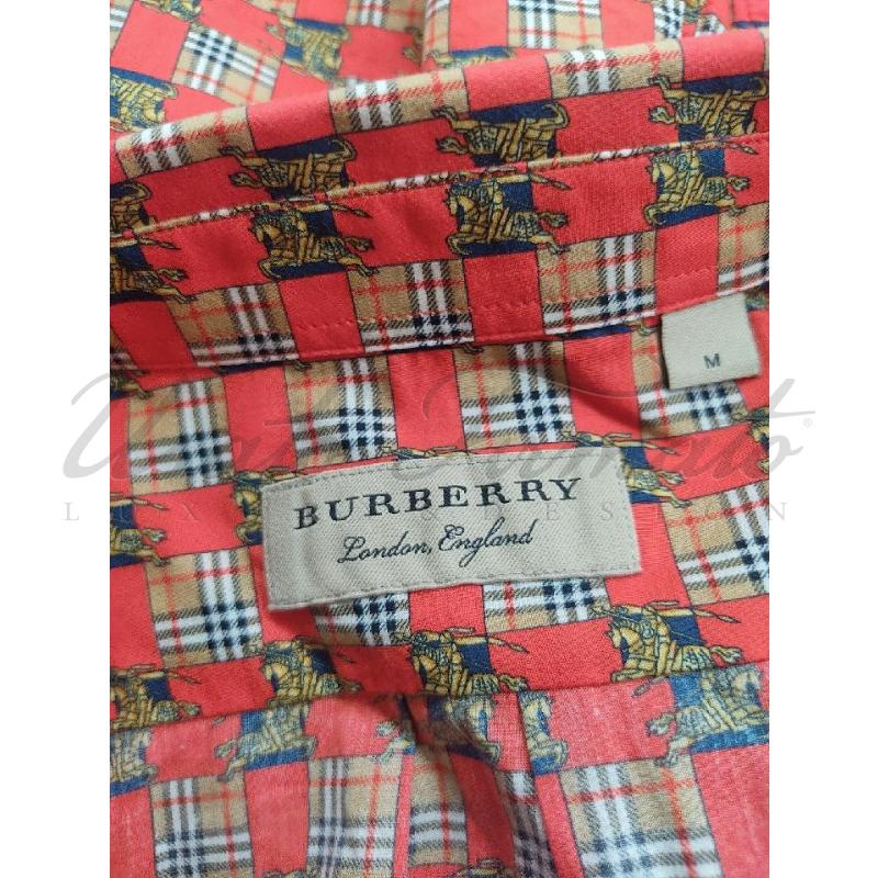 CAMICIA UOMO BURBERRY ARANCIONE LOGO TG. M | Mercatino dell'Usato Roma parioli 4