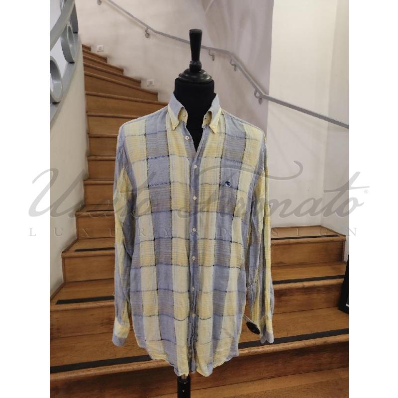 CAMICIA UOMO ETRO CELESTE LINO TG. 41 | Mercatino dell'Usato Roma parioli 1