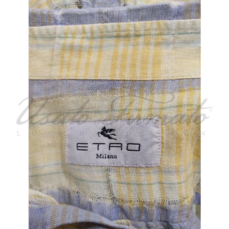 CAMICIA UOMO ETRO CELESTE LINO TG. 41 | Mercatino dell'Usato Roma parioli 4