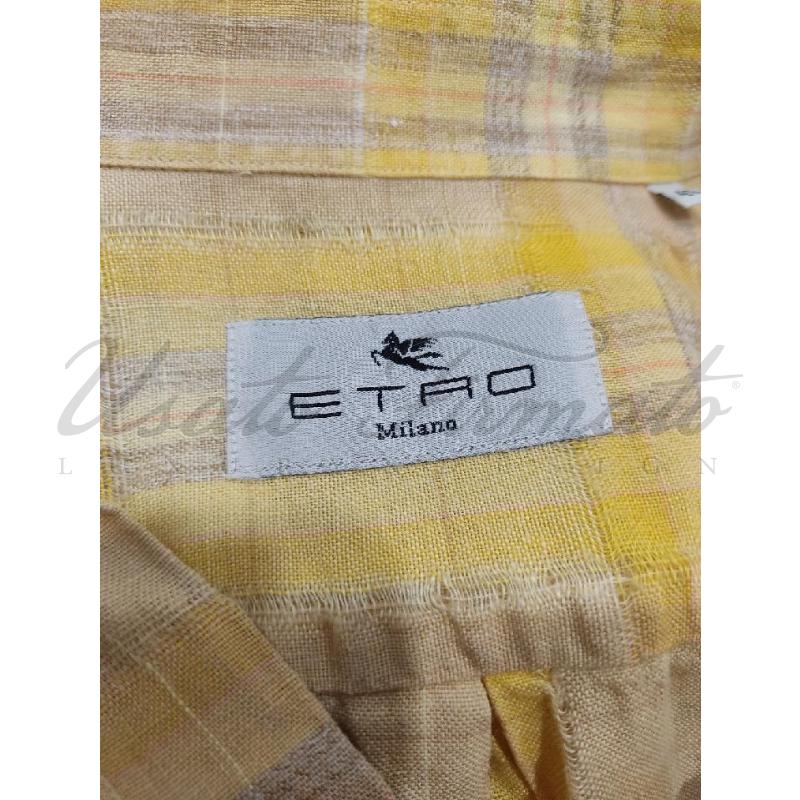 CAMICIA UOMO ETRO GIALLA LINO TG. 41 | Mercatino dell'Usato Roma parioli 4