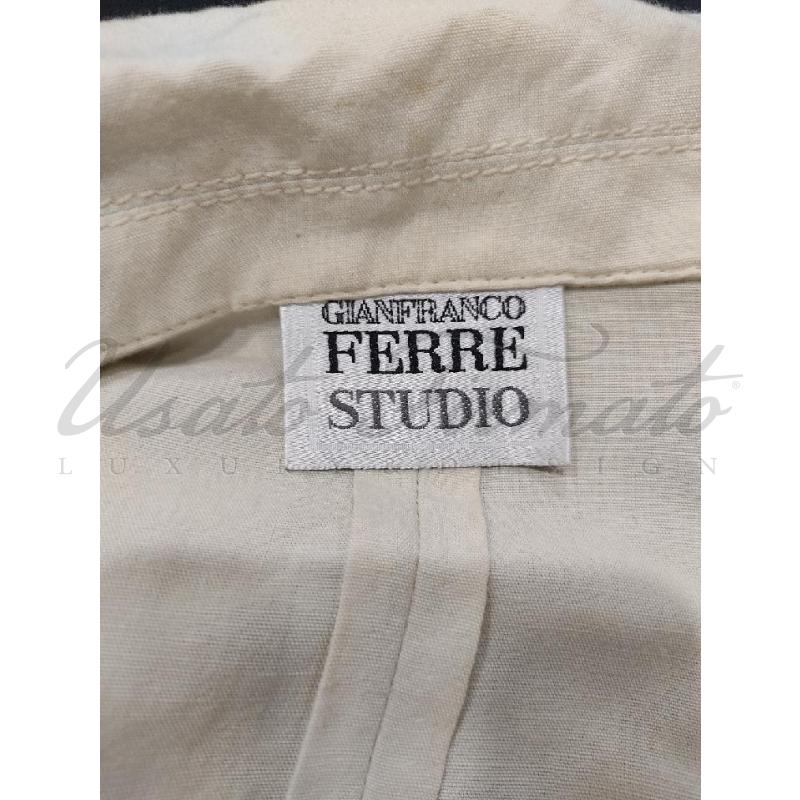 CAMICIA UOMO GIANFRANCO FERRE BEIGE TG. 50 | Mercatino dell'Usato Roma parioli 4