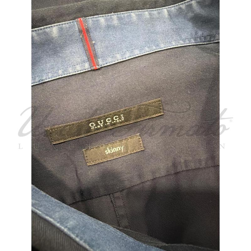 CAMICIA UOMO GUCCI BLU TG. 43 | Mercatino dell'Usato Roma parioli 4