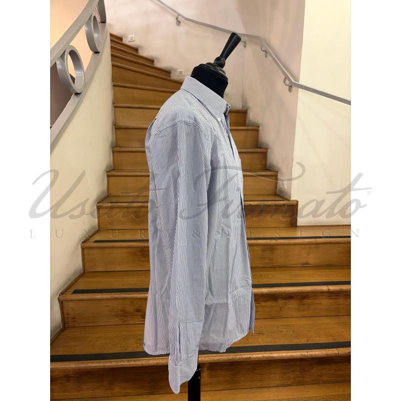 CAMICIA UOMO LACOSTE CELESTE RIGHE TG. 40 | Mercatino dell'Usato Roma parioli 2