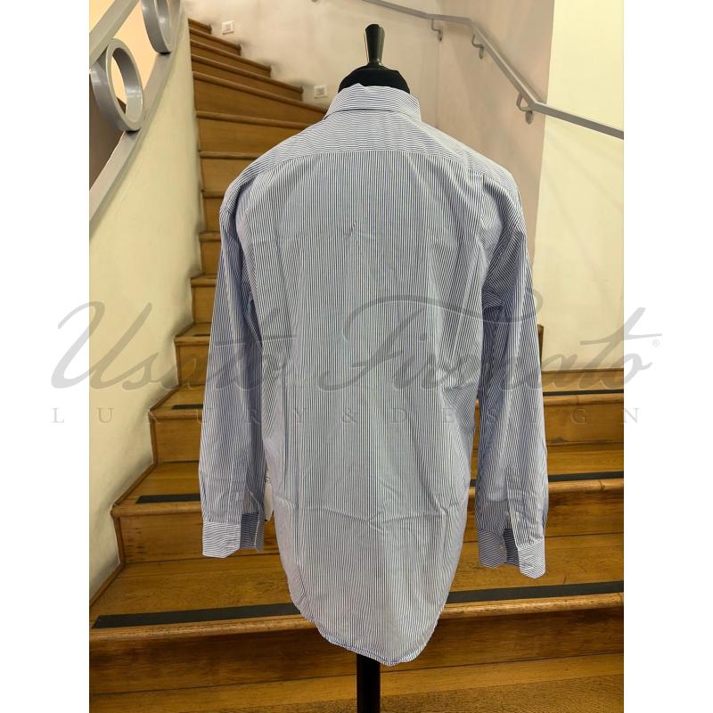 CAMICIA UOMO LACOSTE CELESTE RIGHE TG. 40 | Mercatino dell'Usato Roma parioli 3