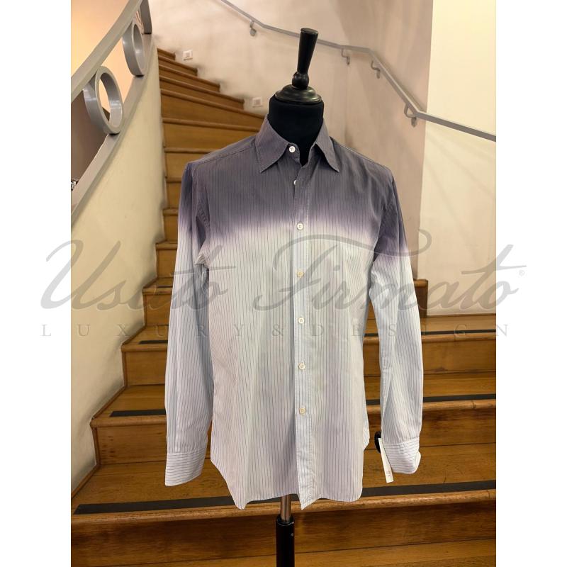 CAMICIA UOMO PRADA CELESTE GRIGIO  FUME TG. 39 | Mercatino dell'Usato Roma parioli 1