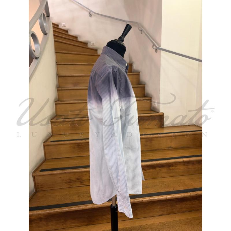 CAMICIA UOMO PRADA CELESTE GRIGIO  FUME TG. 39 | Mercatino dell'Usato Roma parioli 2