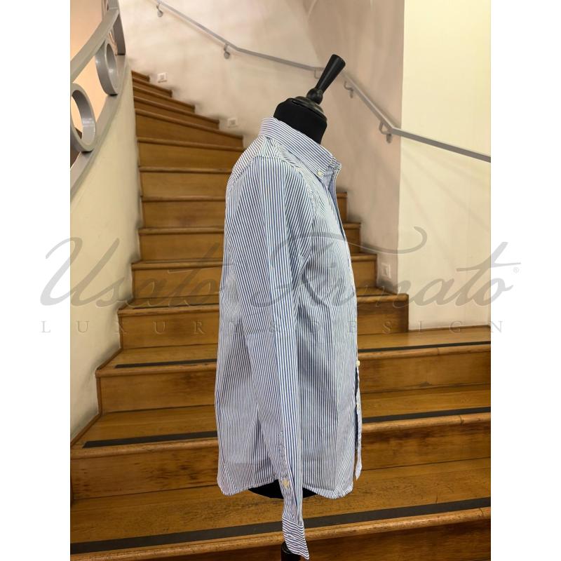 CAMICIA UOMO RALPH LAUREN BIANCA RIGHE CELESTI TG. 20 | Mercatino dell'Usato Roma parioli 2
