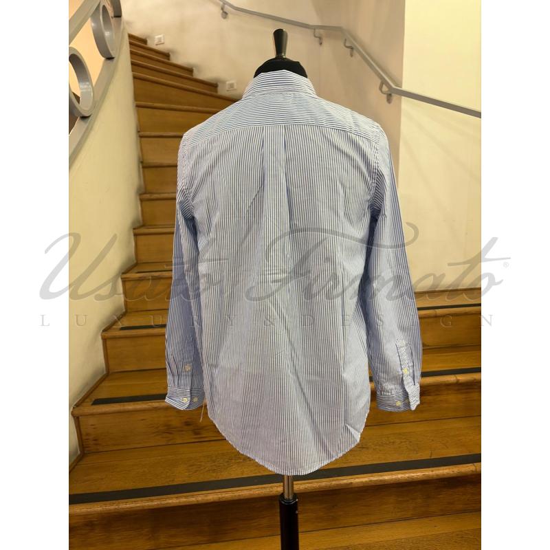 CAMICIA UOMO RALPH LAUREN BIANCA RIGHE CELESTI TG. 20 | Mercatino dell'Usato Roma parioli 3