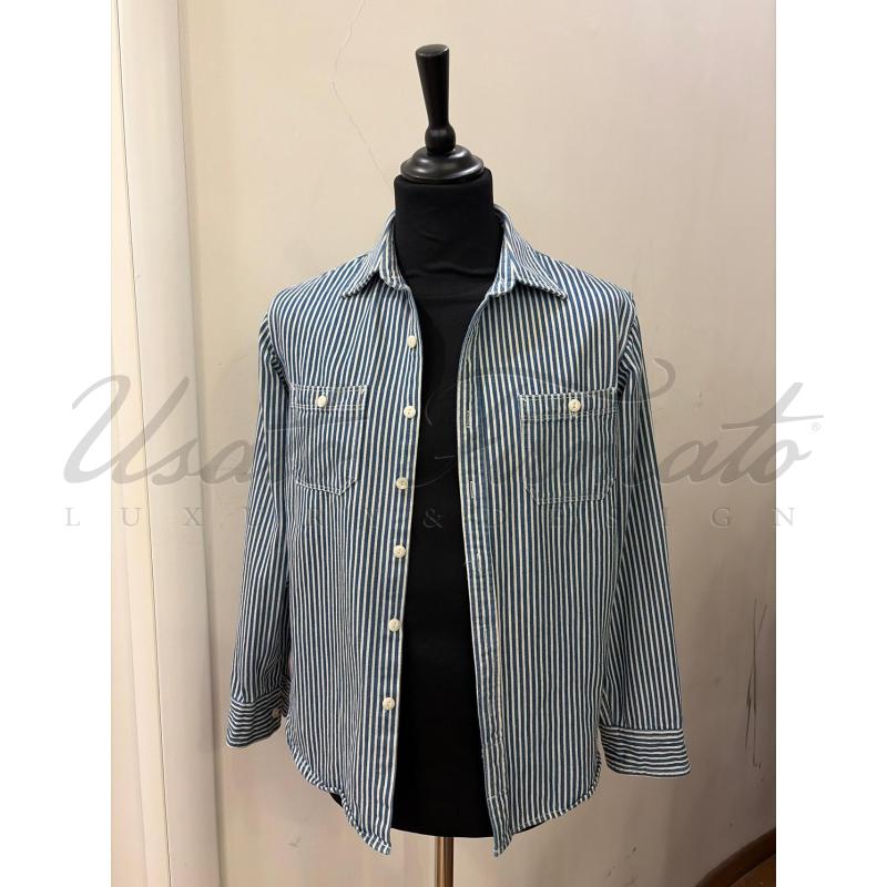 CAMICIA UOMO RALPH LAUREN BLU RIGHE TG S | Mercatino dell'Usato Roma parioli 1