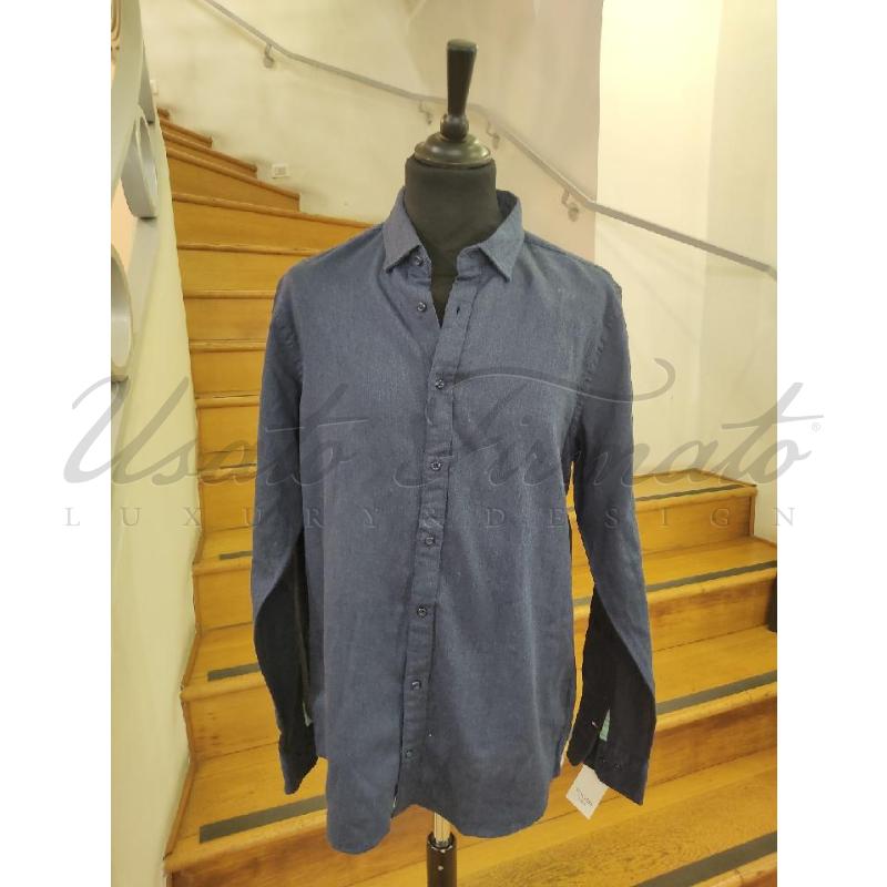 CAMICIA UOMO TOMMY HILFIGER BLU TG XL  | Mercatino dell'Usato Roma parioli 1