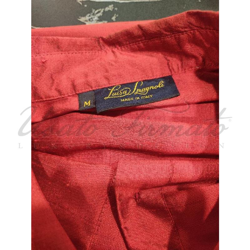 CAMICIONE LUISA SPAGNOLI ROSSO SETA TG. M | Mercatino dell'Usato Roma parioli 4